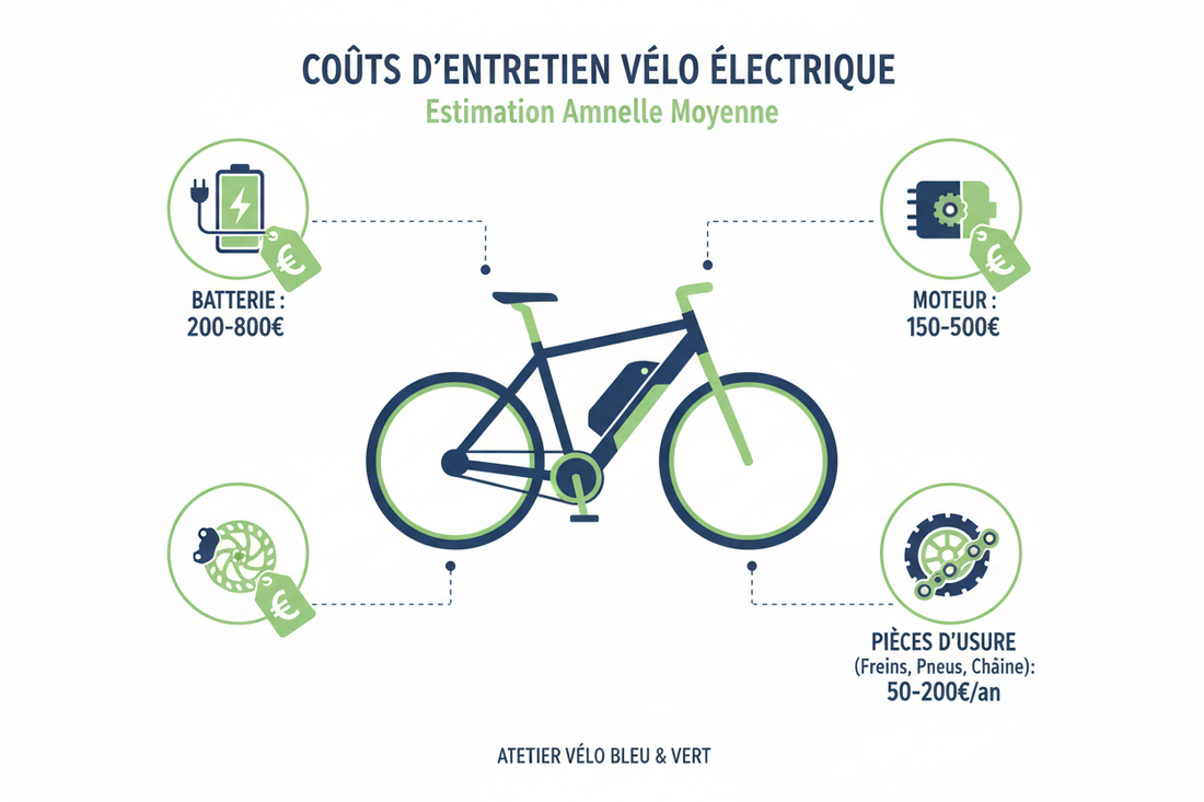 Combien coûte l'entretien d'un vélo électrique ? (batterie, moteur, pièces détachées)