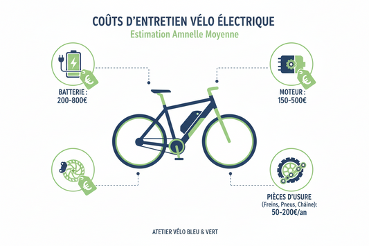Combien coûte l'entretien d'un vélo électrique ? (batterie, moteur, pièces détachées)