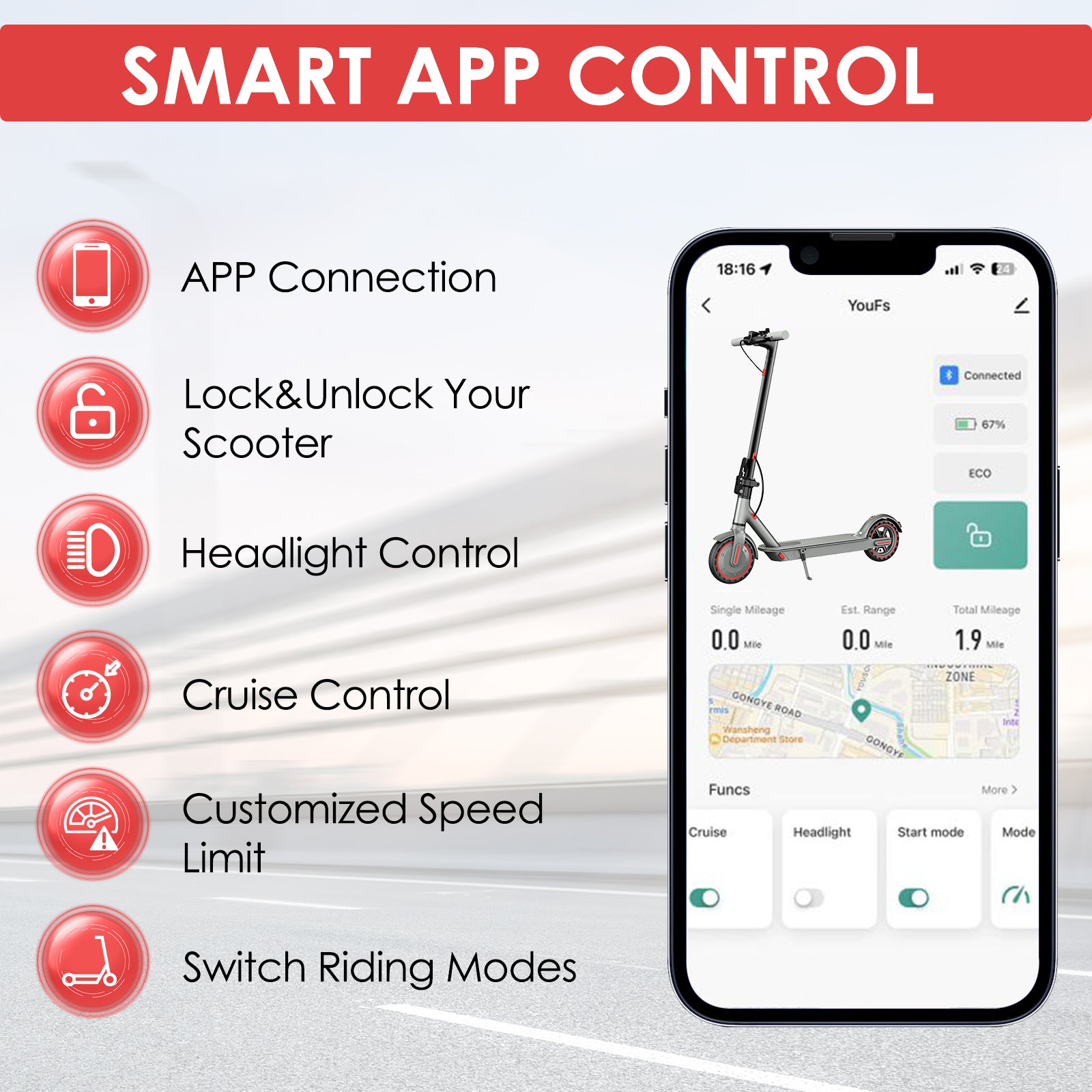 Trottinette D8 PRO avec application de connection 