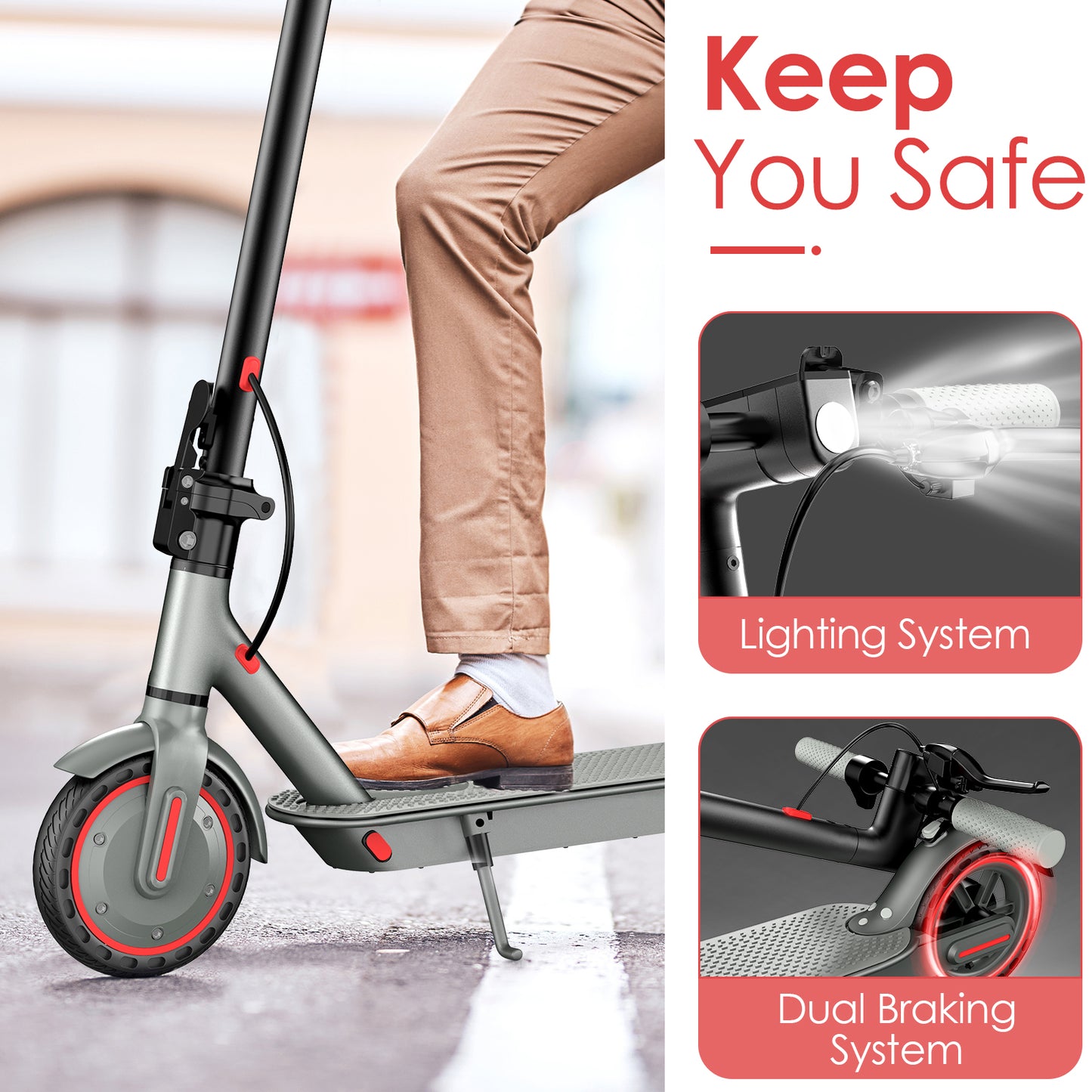 Trottinette électrique D8 PRO légère pliable et compacte pour déplacement en ville avec E-VELO