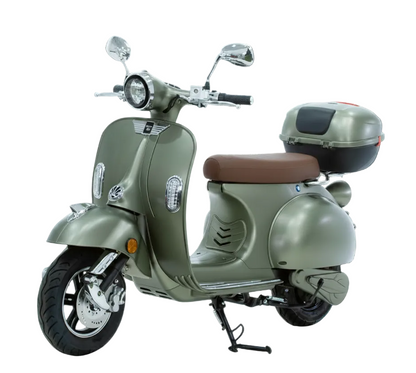 Scooter électrique rétro style Vespa 1200W – 60V 20Ah – 45 km/h vue de coté gauche