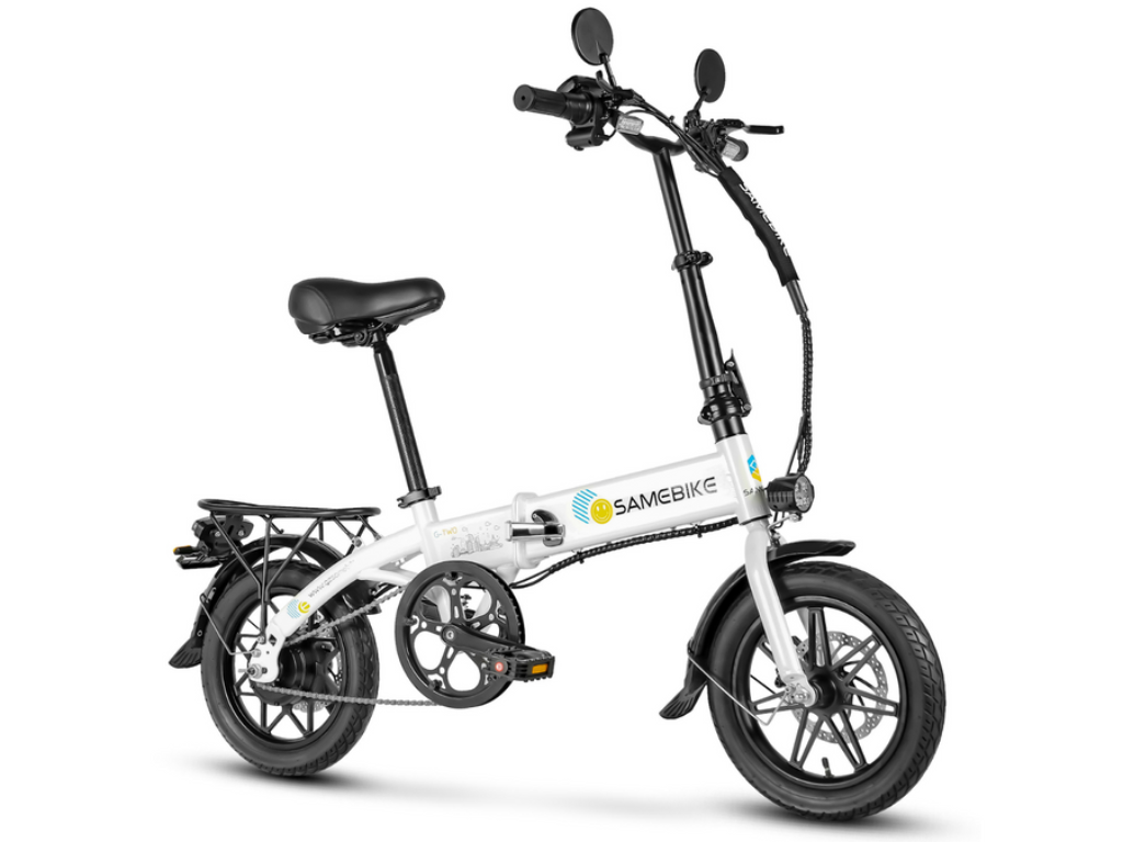 Vélo électrique pliant compact 14 pouces YINYU14 blanc idéal ville et transport facile