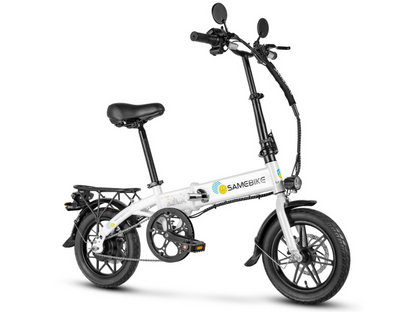 Vélo électrique pliant compact 14 pouces YINYU14 blanc idéal ville et transport facile