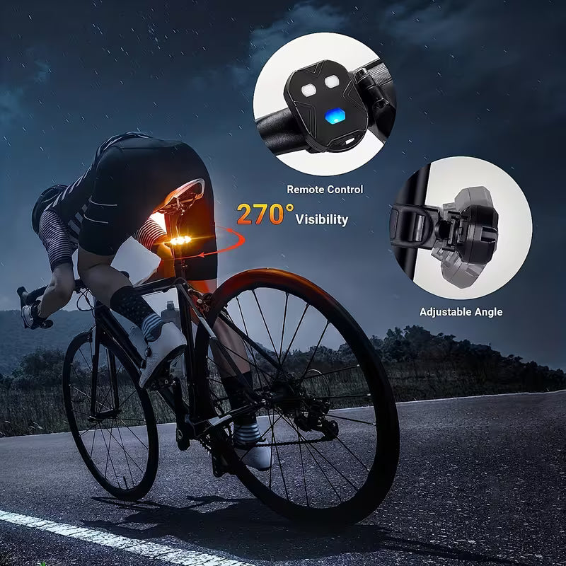 Feu Arrière Vélo Électrique avec Clignotants et Télécommande