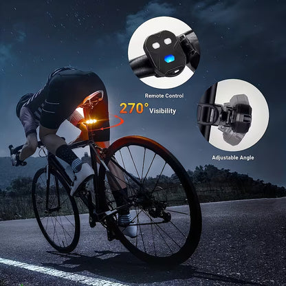 Feu Arrière Vélo Électrique avec Clignotants et Télécommande