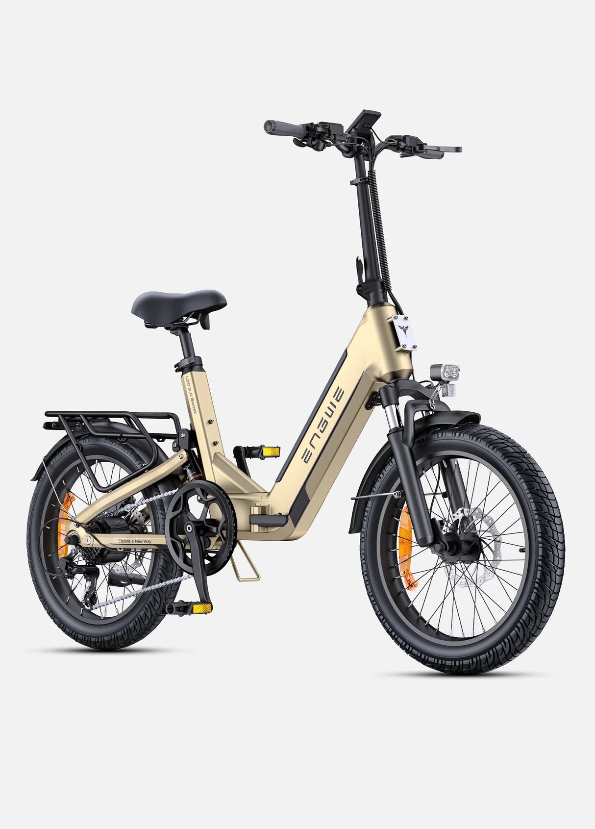 ENGWE L20 3.0 Boost champagne pliable 75 Nm batterie 648Wh autonomie 135 km vue de coté droit