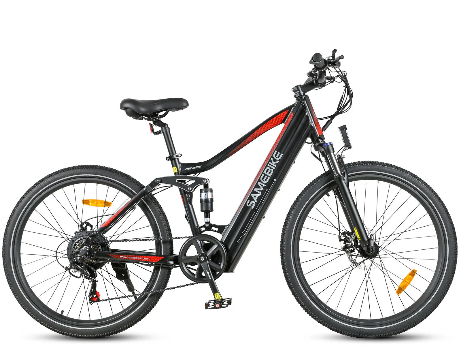 SAMEBIKE XD26-II vélo électrique 750W noir et rouge 26 pouces double suspension tout-terrain