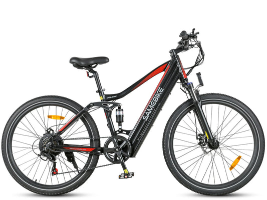 SAMEBIKE XD26-II vélo électrique 750W noir et rouge 26 pouces double suspension tout-terrain