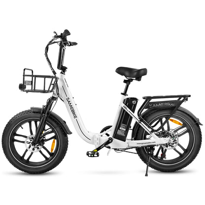 SAMEBIKE C05 Pro blanc vue de profil gauche Fat Bike électrique E-VELO