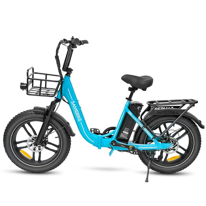 SAMEBIKE C05 Pro cyan vue de profil gauche Fat Bike électrique E-VELO