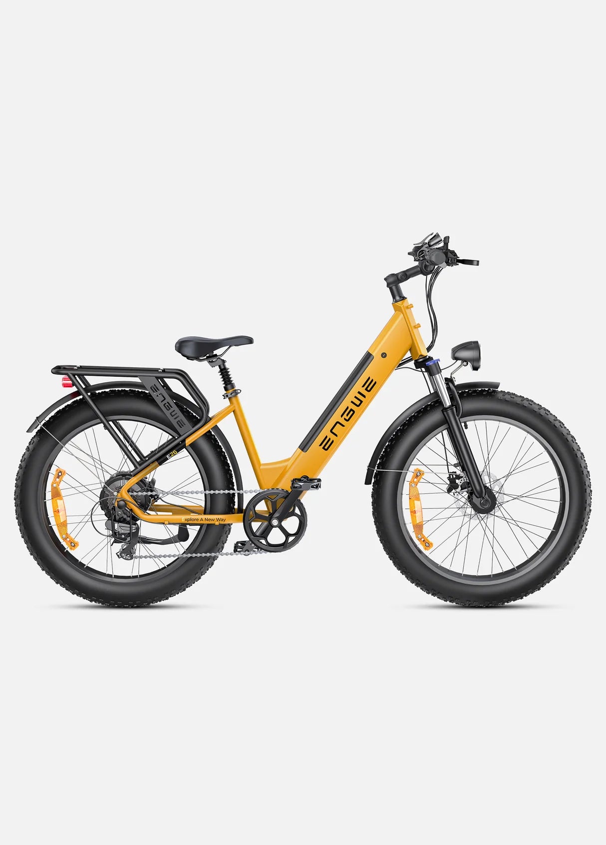 Fat bike ENGWE E26 Step-thru jaune bourdon 250W 26 pouces vue de profil droit