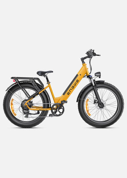 Fat bike ENGWE E26 Step-thru jaune bourdon 250W 26 pouces vue de profil droit