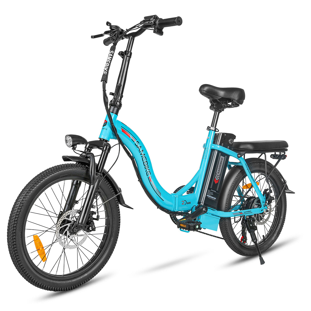 SAMEBIKE CY20 cyan 350 W 20" vue de coté gauche E-VELO