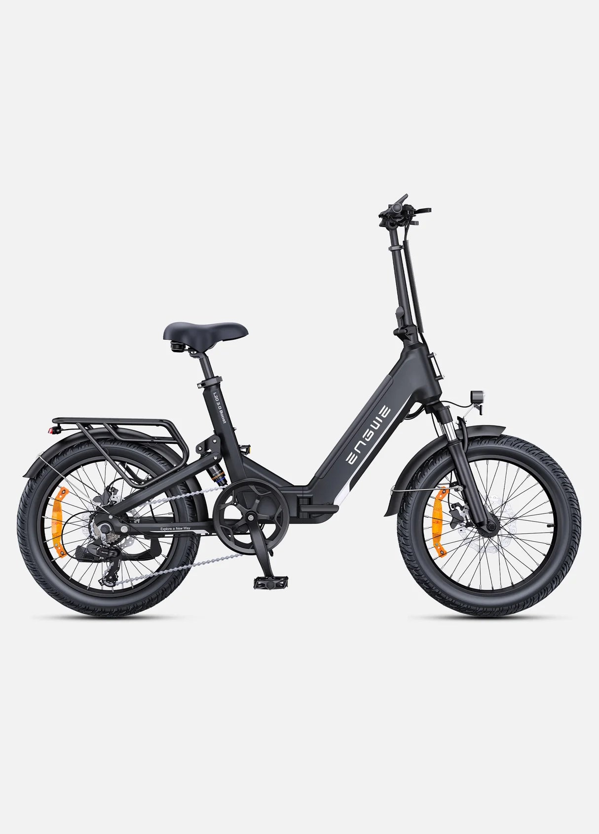 Vélo électrique ENGWE L20 3.0 Boost noir 250W suspension intégrale vue de profil droit