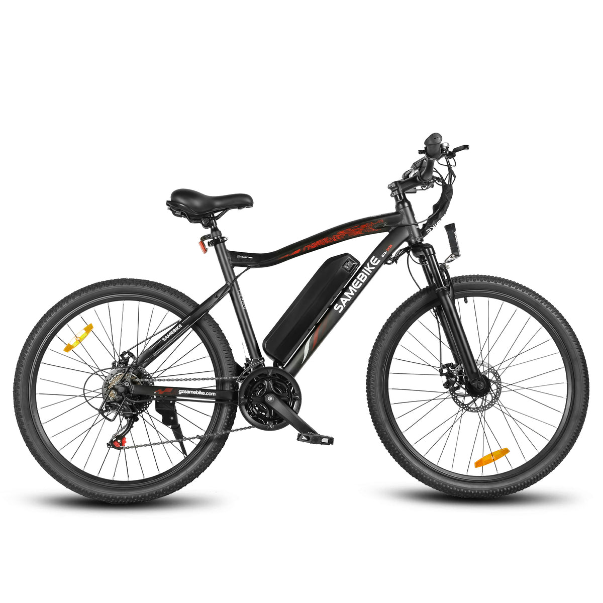 Vélo électrique SAMEBIKE noir 36V 13Ah vue de profil droit E-VELO
