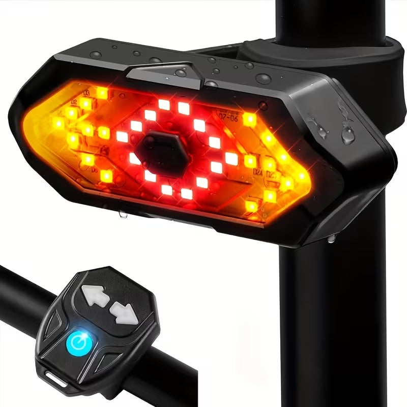 Feu Arrière Vélo Électrique avec Clignotants et Télécommande