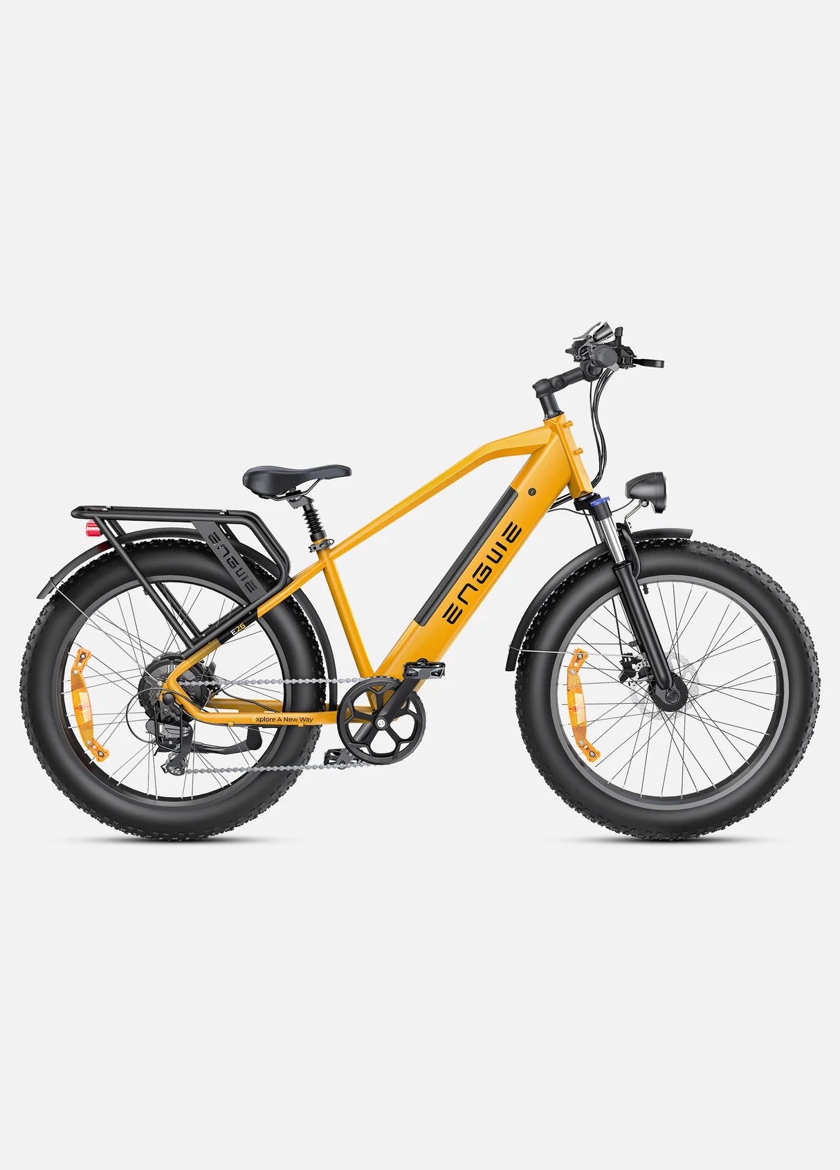 Fat bike ENGWE E26 High-step jaune bourdon 250W 26 pouces vue de profil droit