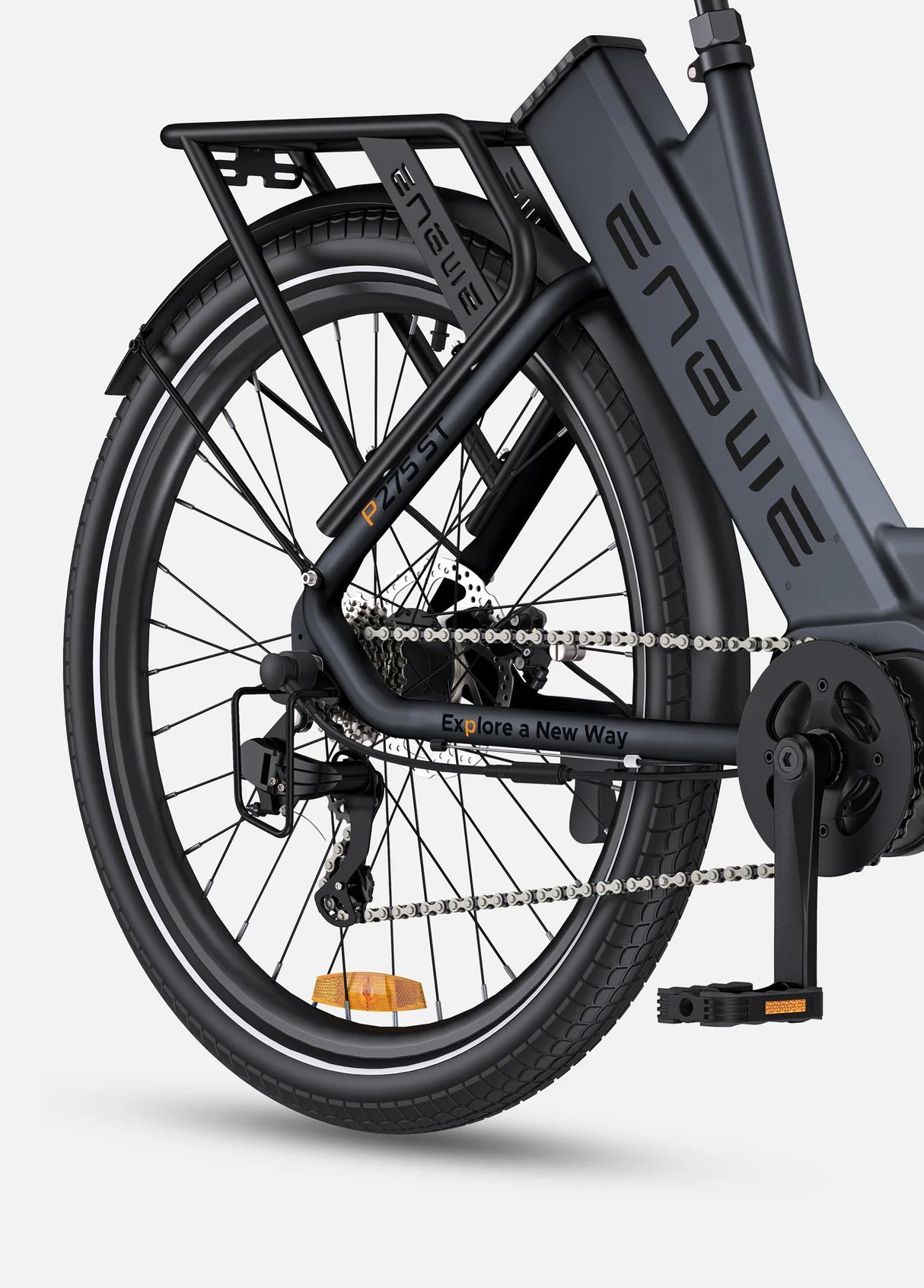Vue arrière du vélo électrique urbain ENGWE P275 ST 