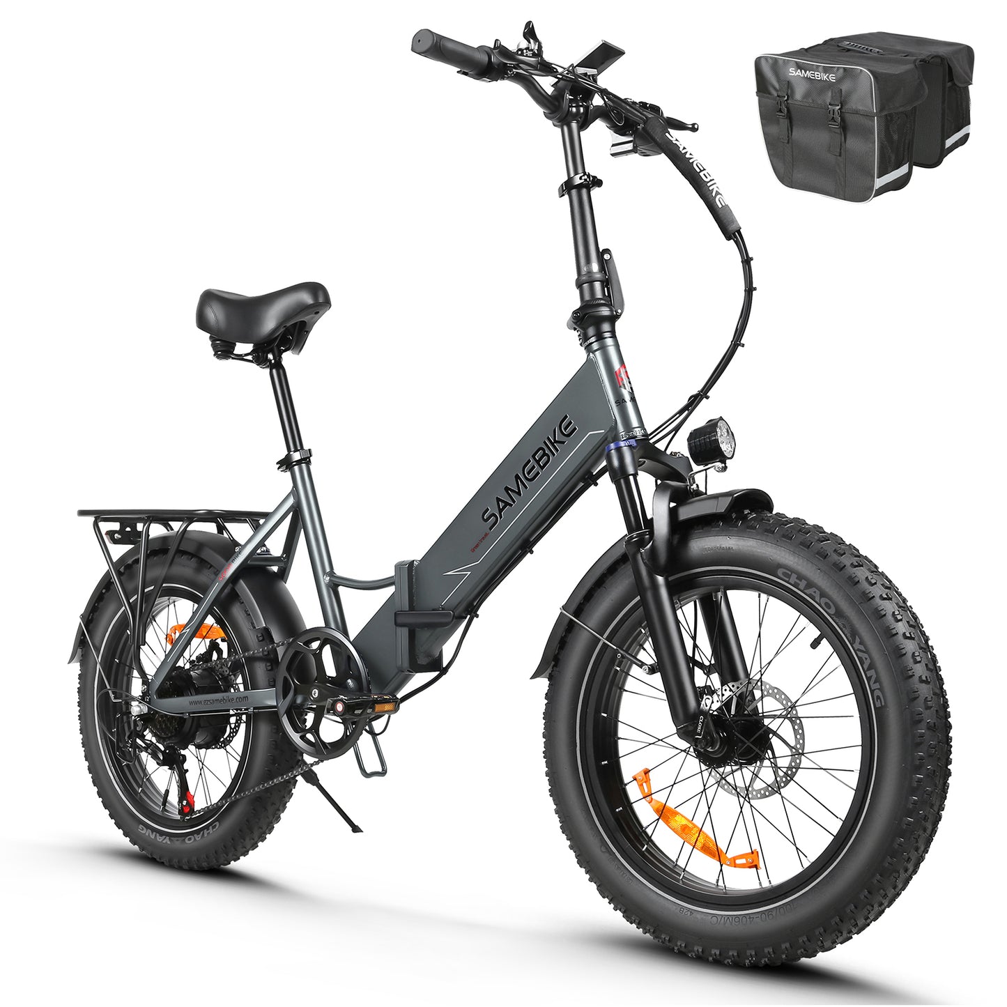 SAMEBIKE LOTDM200 gris galaxie vélo électrique fat bike pliable vue de coté droit E-VELO