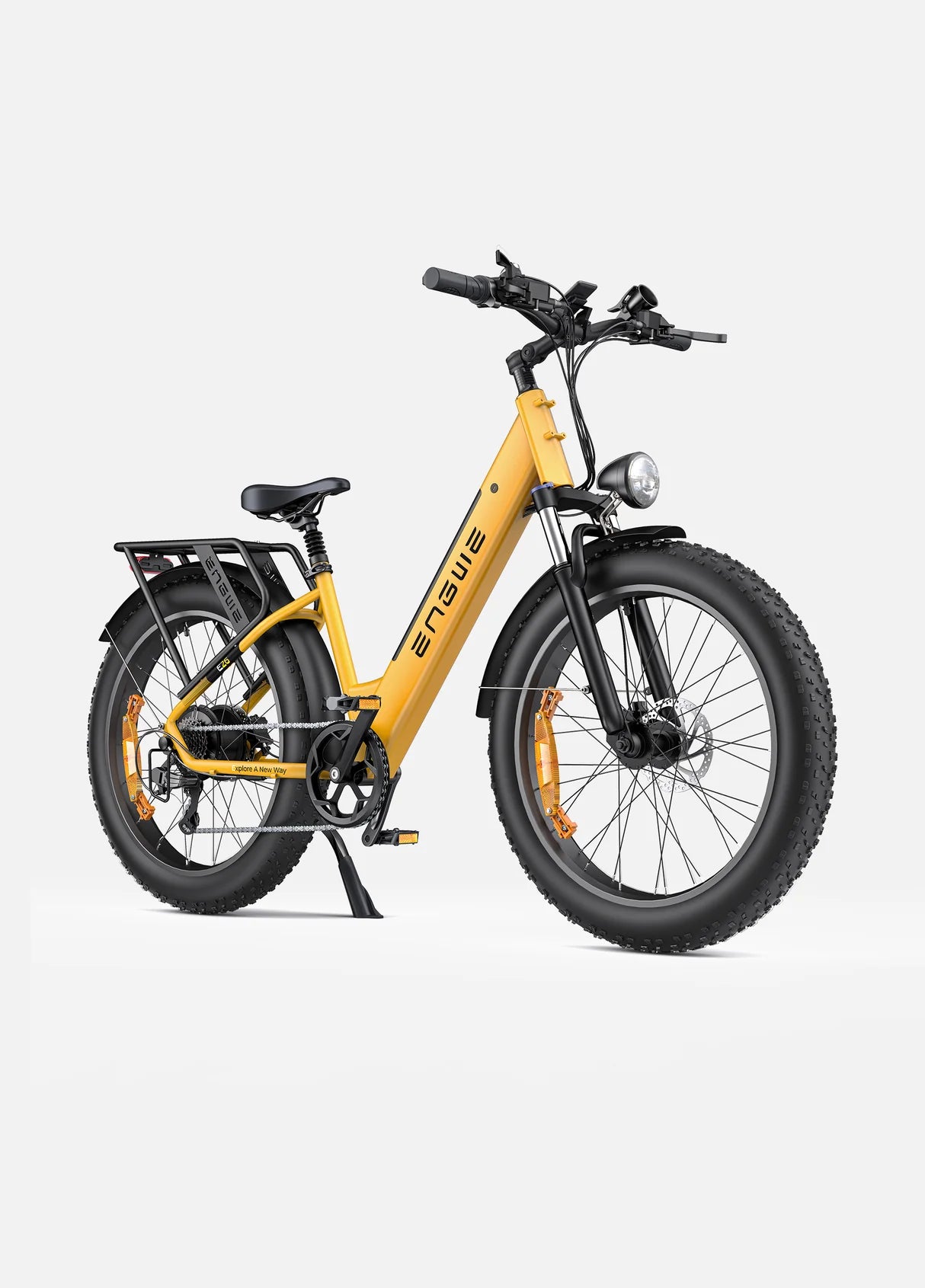Fat bike ENGWE E26 Step-thru jaune bourdon 250W 26 pouces vue de coté droit