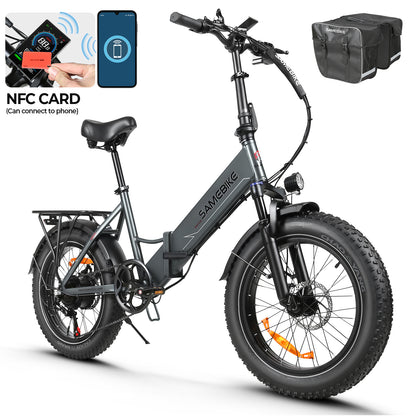 SAMEBIKE LOTDM200 gris galaxie vélo électrique fat bike nfc vue de coté droit E-VELO