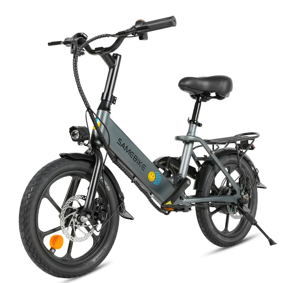 Guidon ergonomique SAMEBIKE V6 avec poignées antidérapantes et écran de contrôle