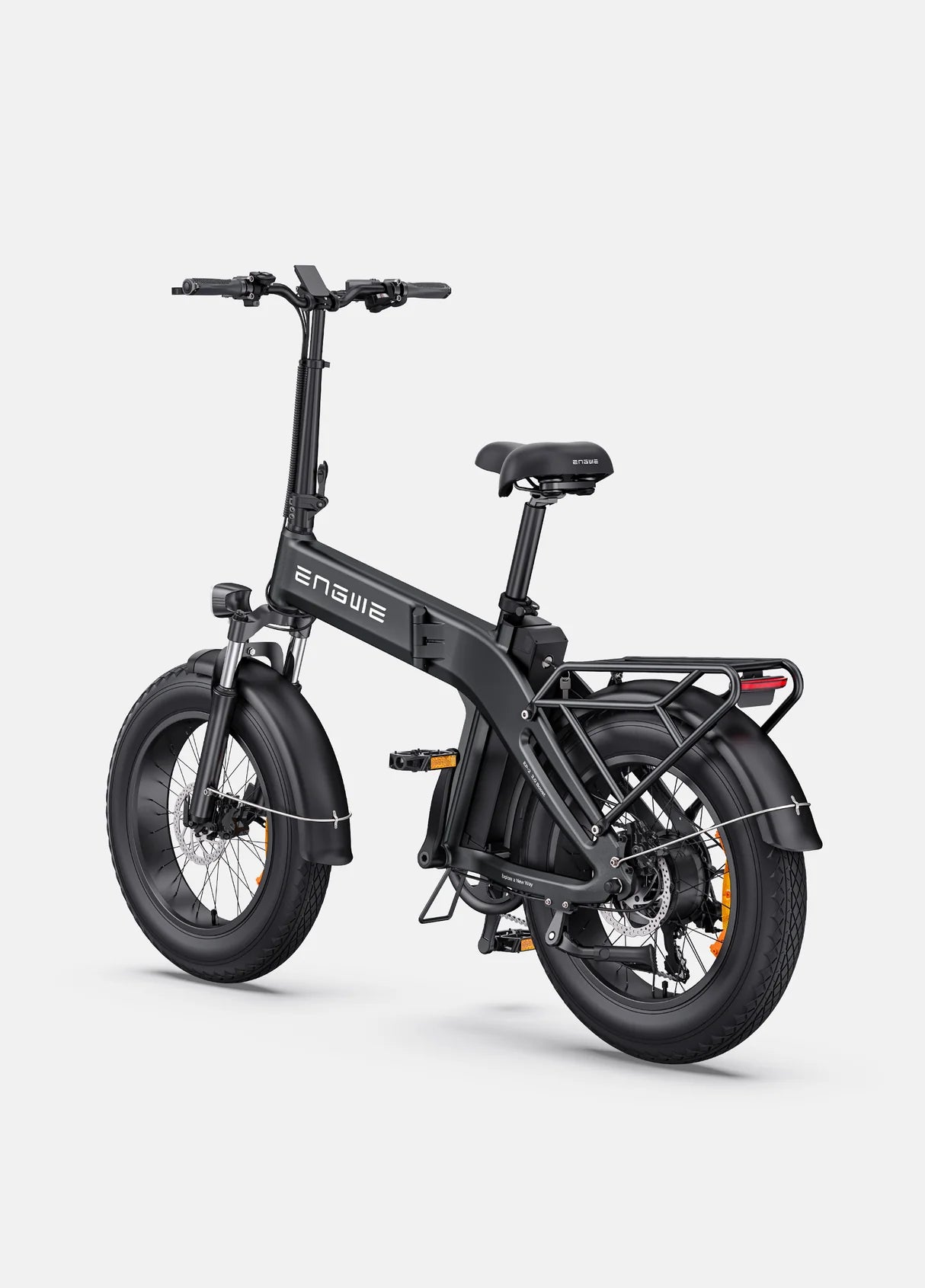 Fatbike ep-2 boost noir batterie amovible 48v autonomie 120 km porte bagage et pare boue vue arrière gauche