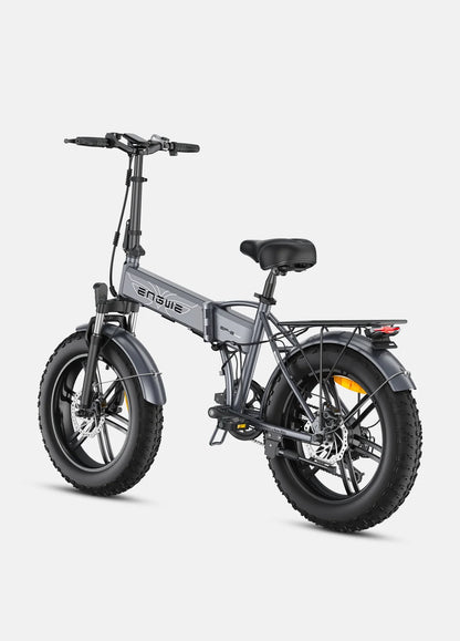 Vélo électrique pliable ENGWE EP-2 boost 250W avec pneus Fat 20x4.0 vue arrière de coté gauche