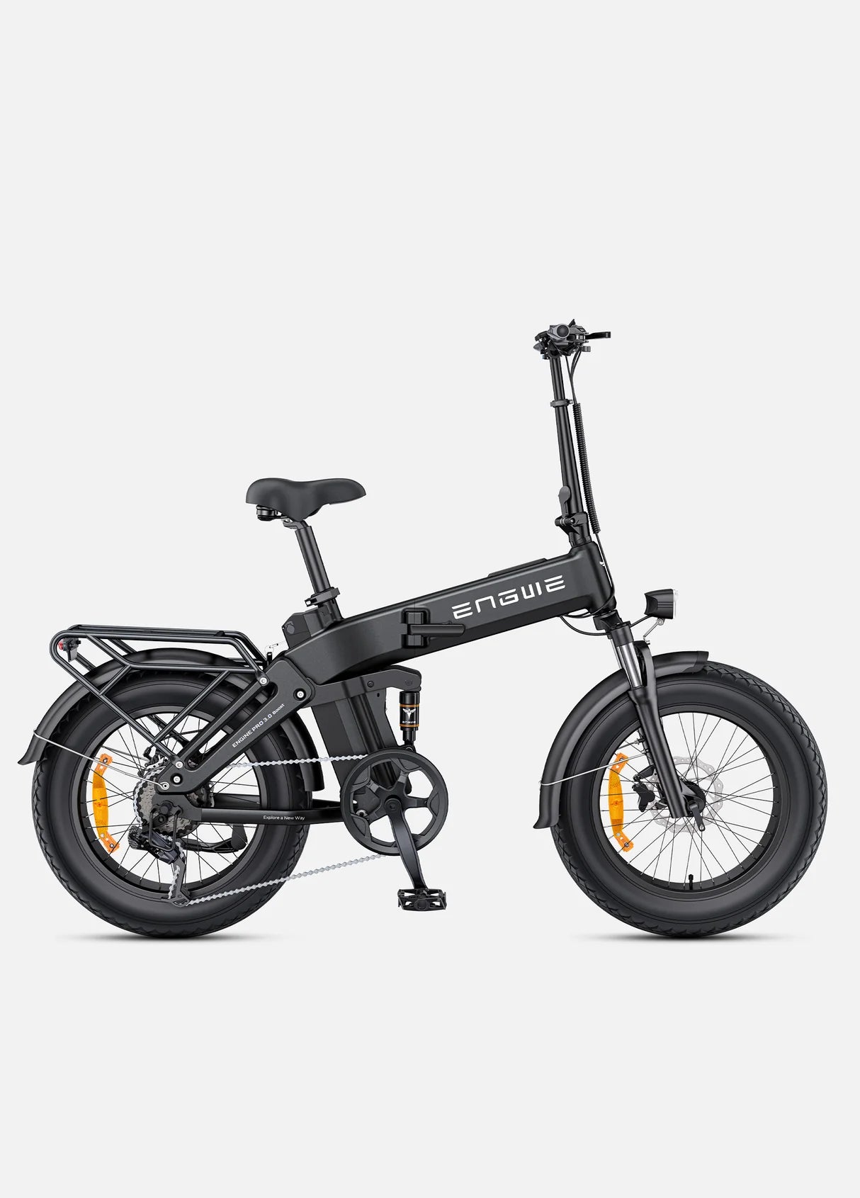 Fatbike électrique pliable Engine Pro 3.0 Boost noir 250W puissant noir tout terrain vue de profil droit