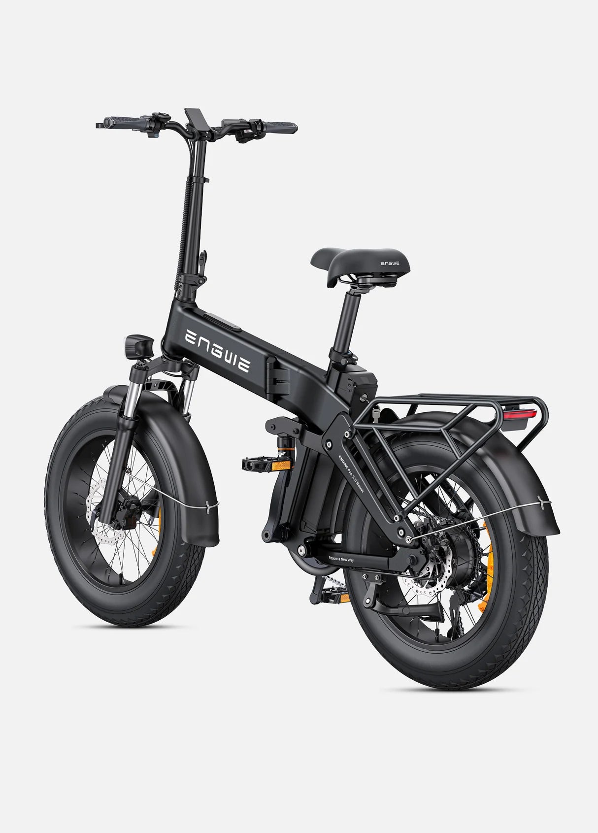 Vélo électrique pliant puissant 90 Nm Engine Pro 3.0 Boost  noir usage urbain et off-road vue arrière gauche
