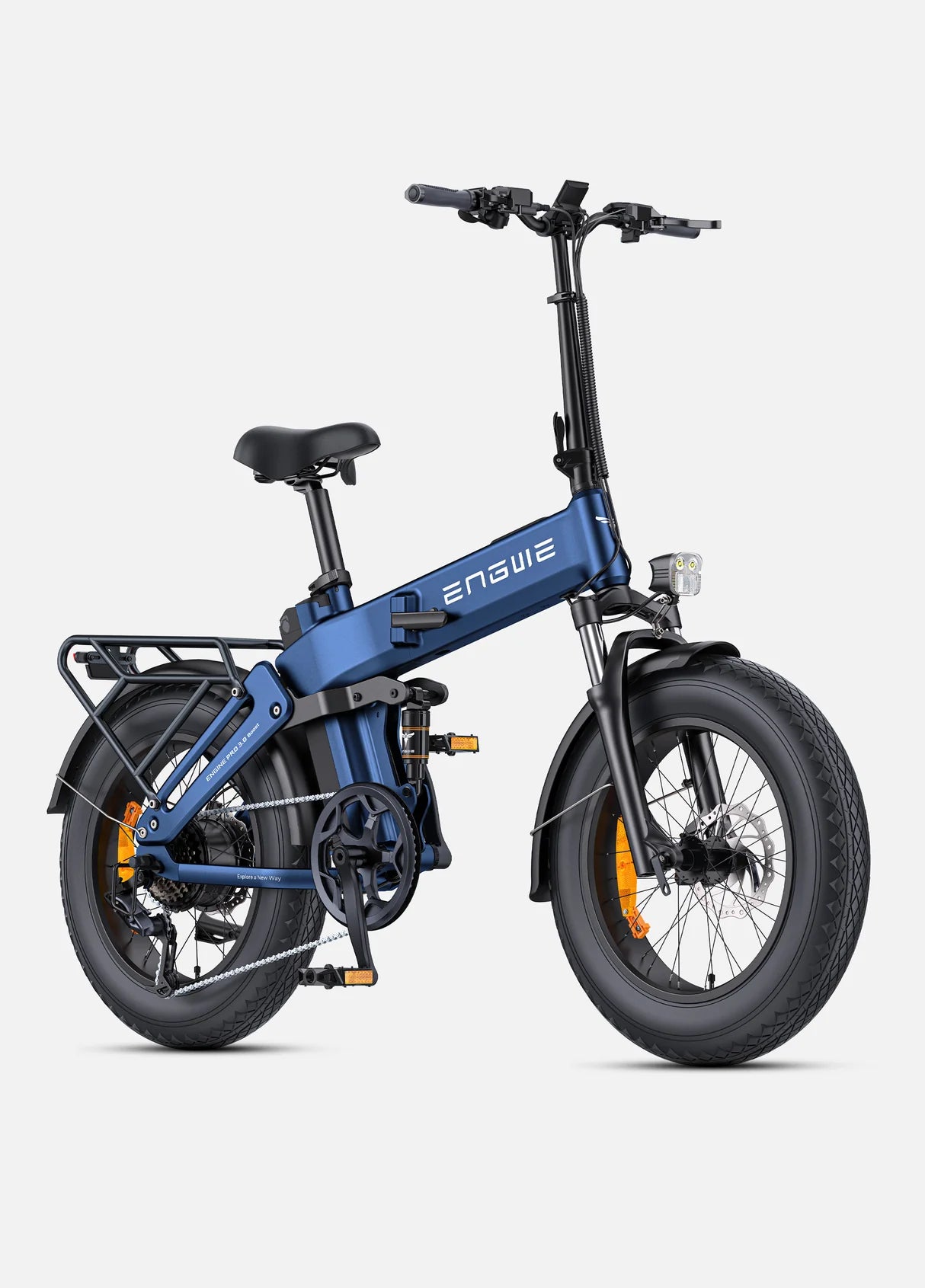 Fatbike électrique pliable Engine Pro 3.0 Boost bleu marine 250W puissant noir tout terrain vue de coté droit