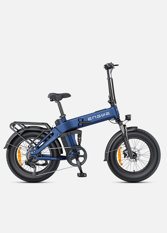 Fatbike électrique pliable Engine Pro 3.0 Boost bleu marine 250W puissant noir tout terrain vue de profil droit