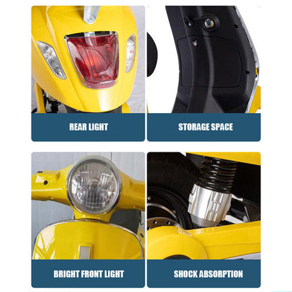 Scooter électrique Vesla JH-T (style Vespa) feux avant et arrière, amortisseur, boîte à gants 