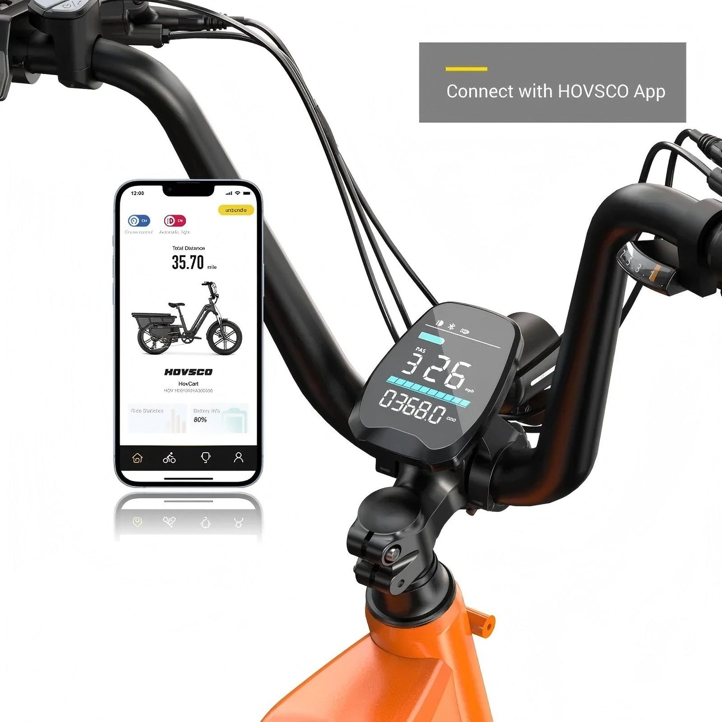 Ecran digital lcd via application bluethoot SAIBIKE HOVCART