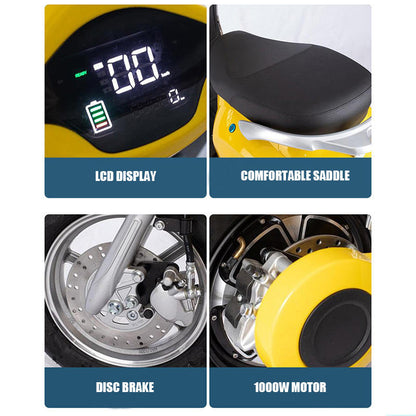 Scooter électrique Vesla JH-T (style Vespa) compteur digital lcd, selle confortable, frein à disque avant et arrière