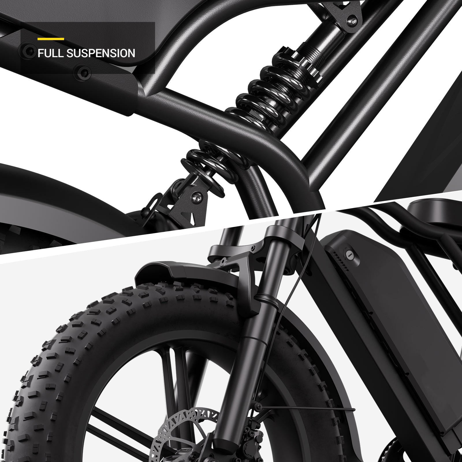 Vélo SAIBIKE R002 PLUS tout suspendu, cadre et fourche hydraulique
