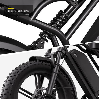 Vélo SAIBIKE R002 PLUS tout suspendu, cadre et fourche hydraulique