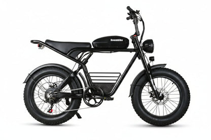 Fatbike électrique Boombike S10 pneus larges 20 pouces avec porte-bagage sur cadre, vue latérale droite