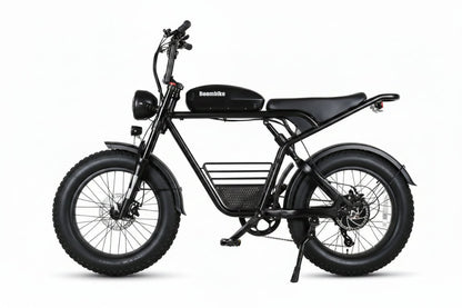 Vélo électrique puissant moteur 1000 W  Boombike S10 style moderne tout terrain vue de profil gauche