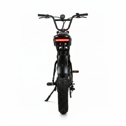Ebike Boombike S10 vue de face arrière éclairage LED, sur béquille et pare-boue