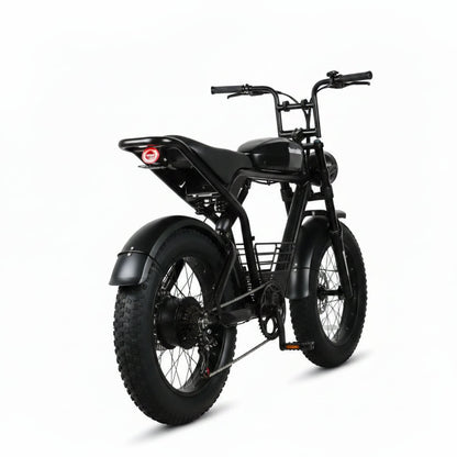 Fatbike électrique K10 2000W double moteur 52V double batterie vue arrière de coté droit