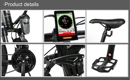SAMEBIKE LO26-II-YD vélo électrique pliant avec cadre, selle, compteur LCD, amortisseur, pédalier et phare LED
