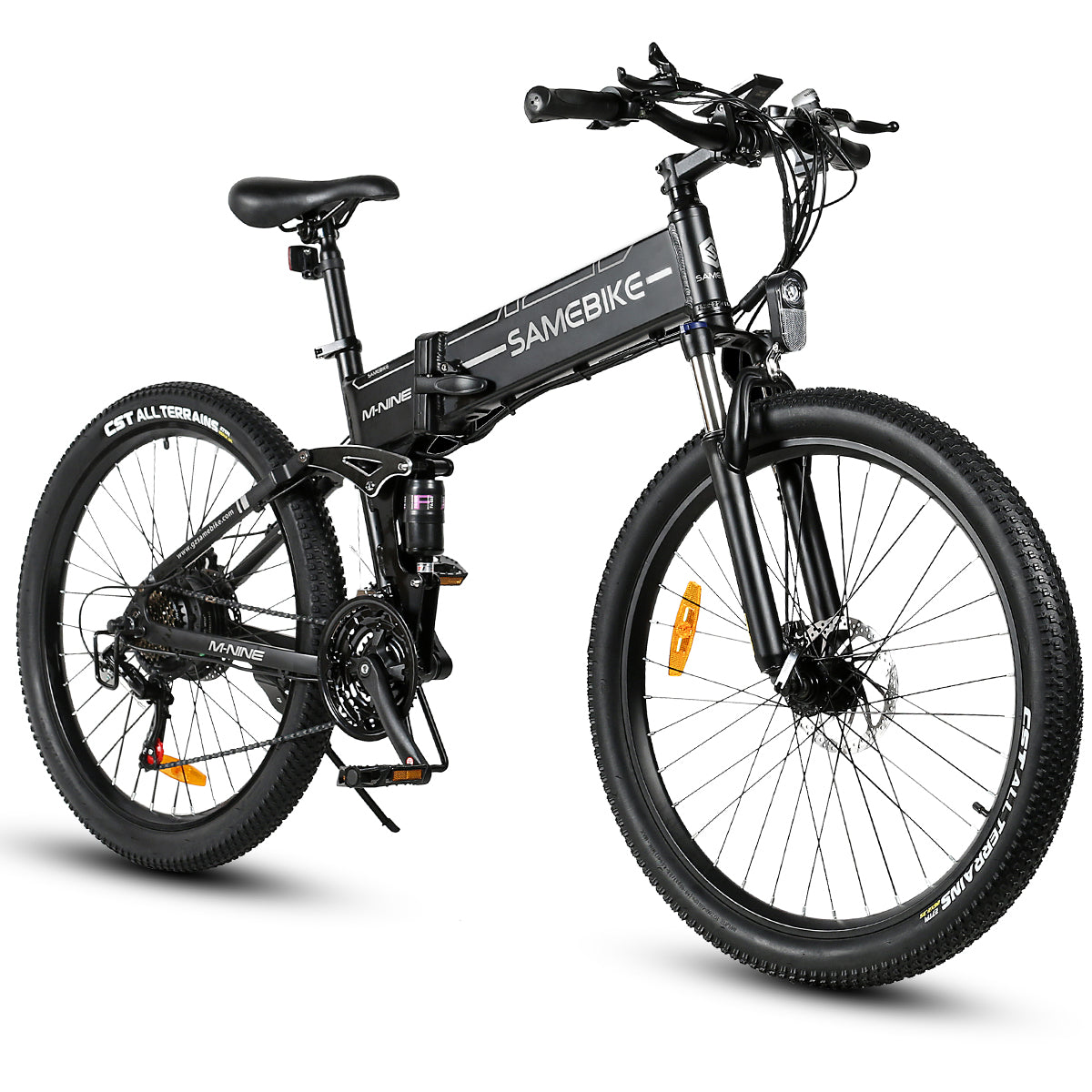 Vélo électrique SAMEBIKE LO26-II-YD noir pliant avec double suspension avant et arrière