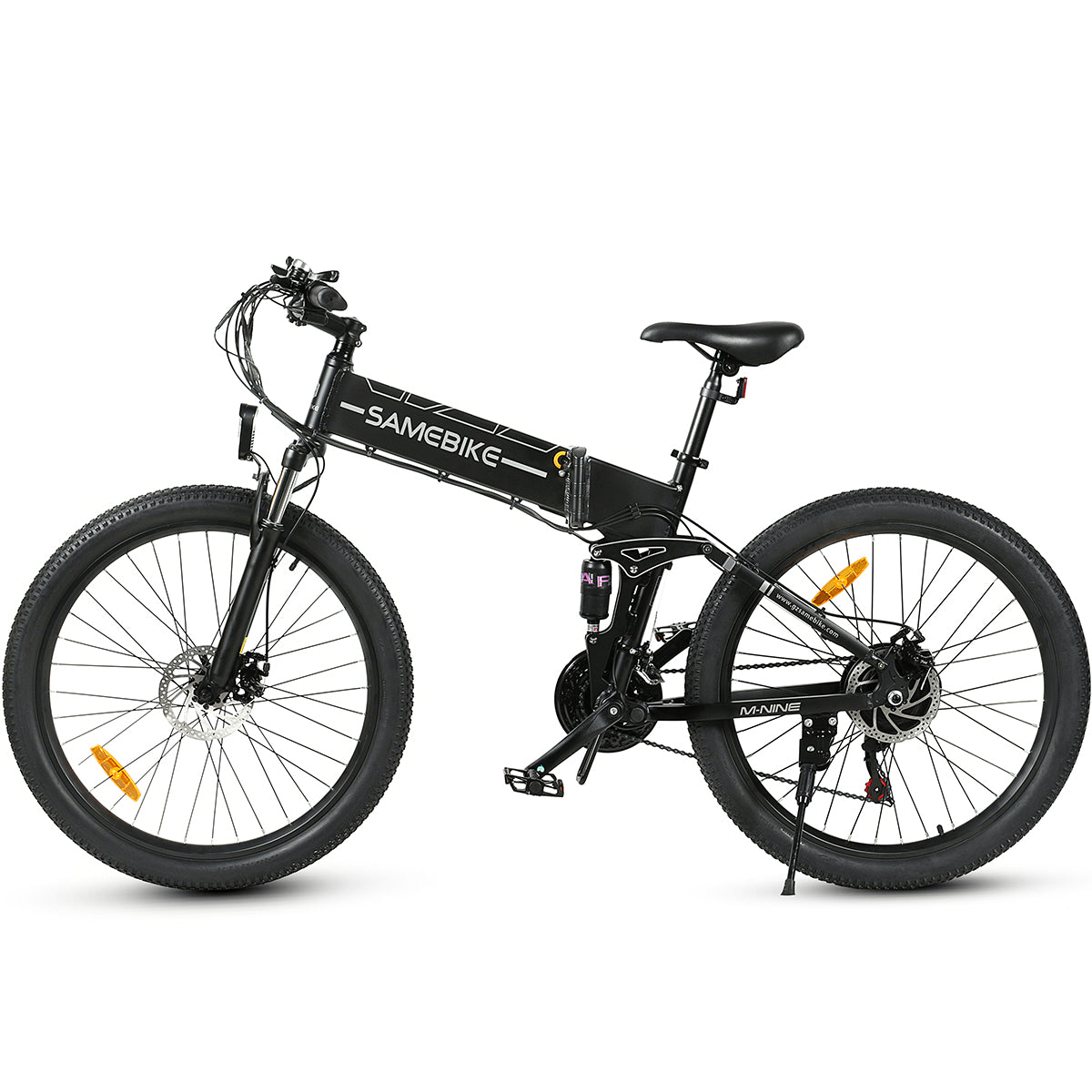 SAMEBIKE LO26-II-YD noir vélo électrique pliant à double suspension pour chemins et loisirs