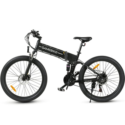 SAMEBIKE LO26-II-YD noir vélo électrique pliant à double suspension pour chemins et loisirs