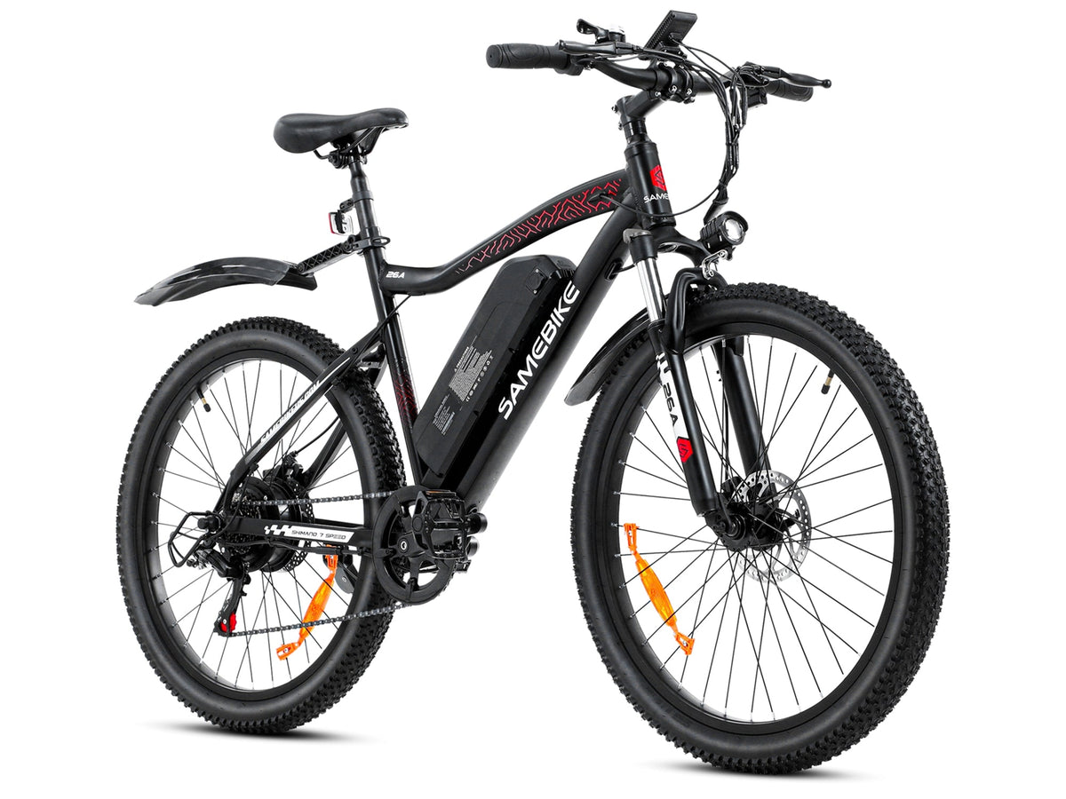 Vélo électrique SAMEBIKE LVHLB26A noir vue trois-quarts avant