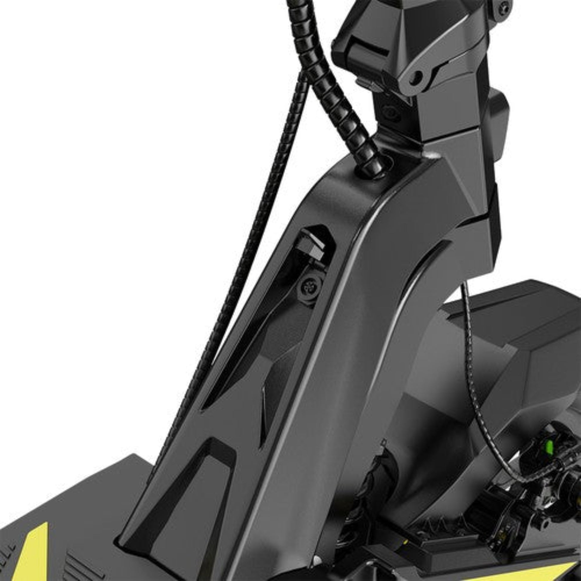 Vue latérale du renforcement du chassis de la trottinette électrique OOTD SR1 avec plateforme large E-VELO