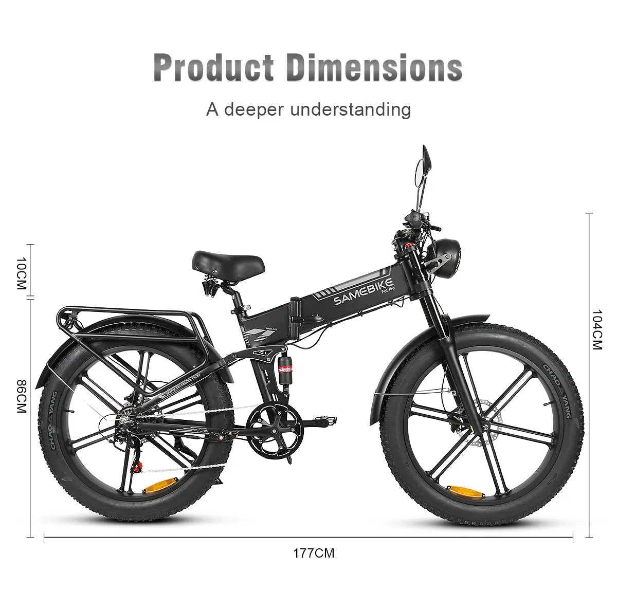 SAMEBIKE LO26-FAT moteur arrière 500W et dérailleur Shimano 7 vitesses