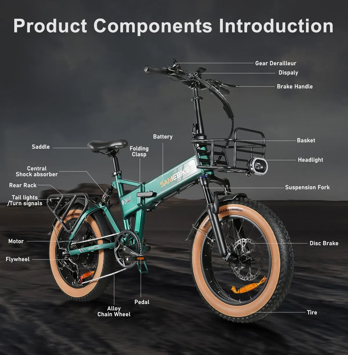 SAMEBIKE XWLX09-II handlebar controls and LCD display