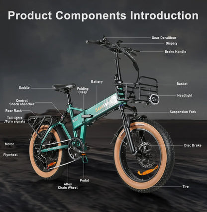SAMEBIKE XWLX09-II handlebar controls and LCD display
